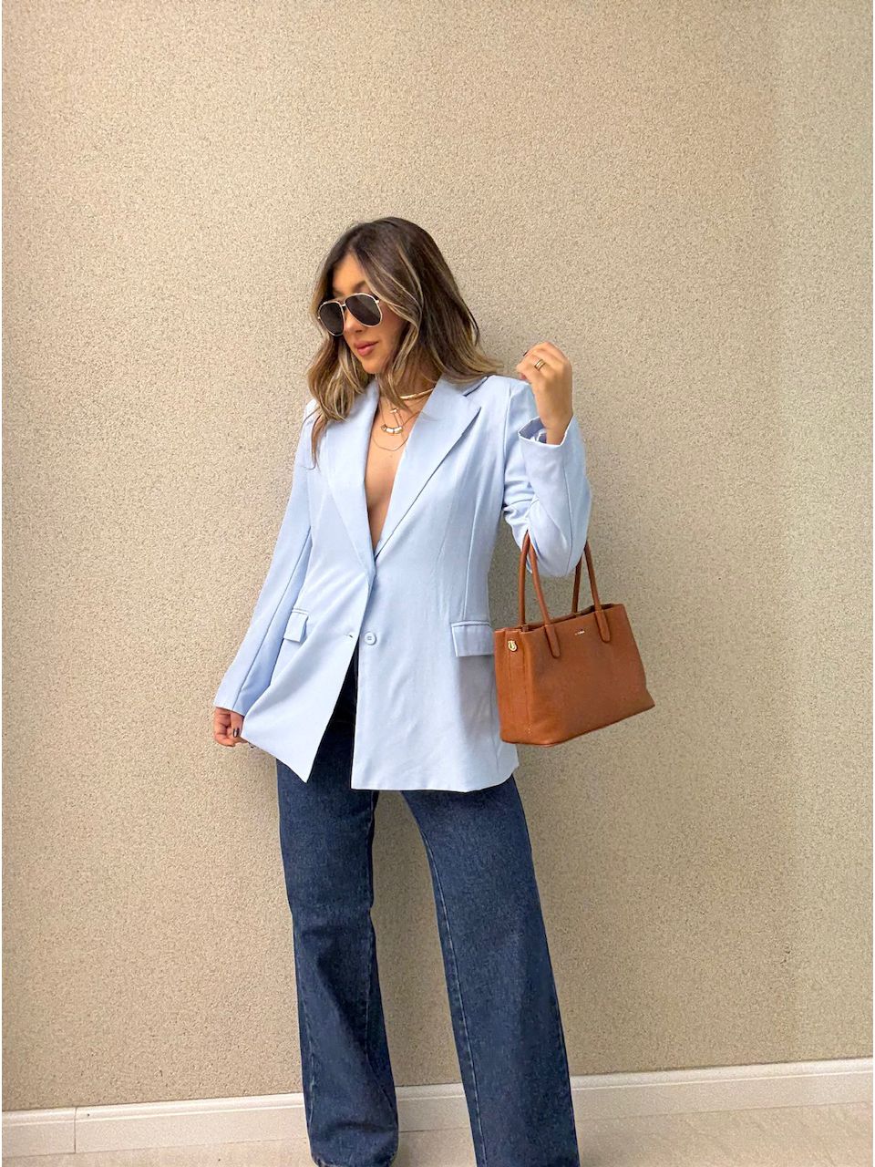 BLAZER CARLA ALFAIATARIA AZUL CLARO