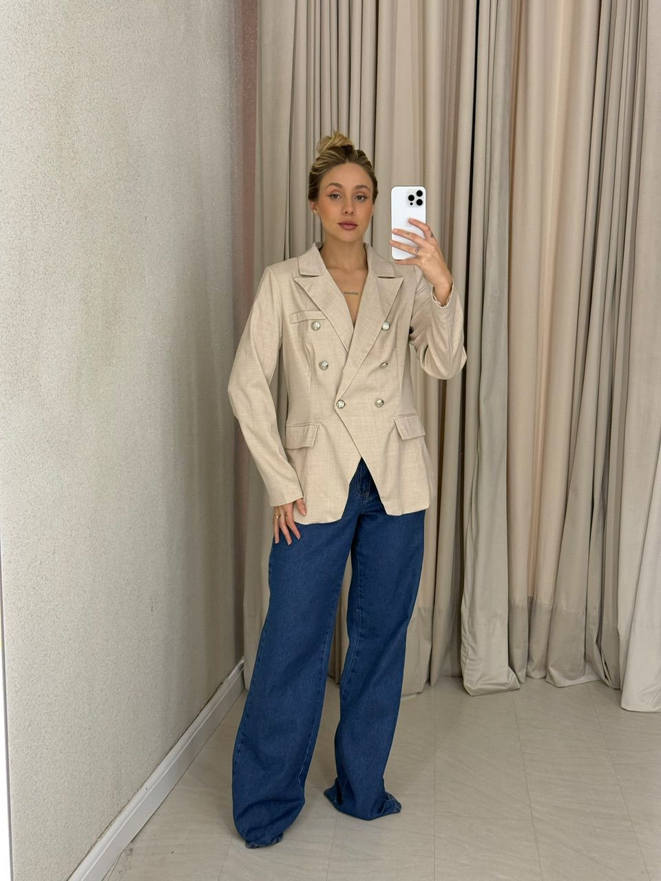 BLAZER LORENA BOTÕES AREIA