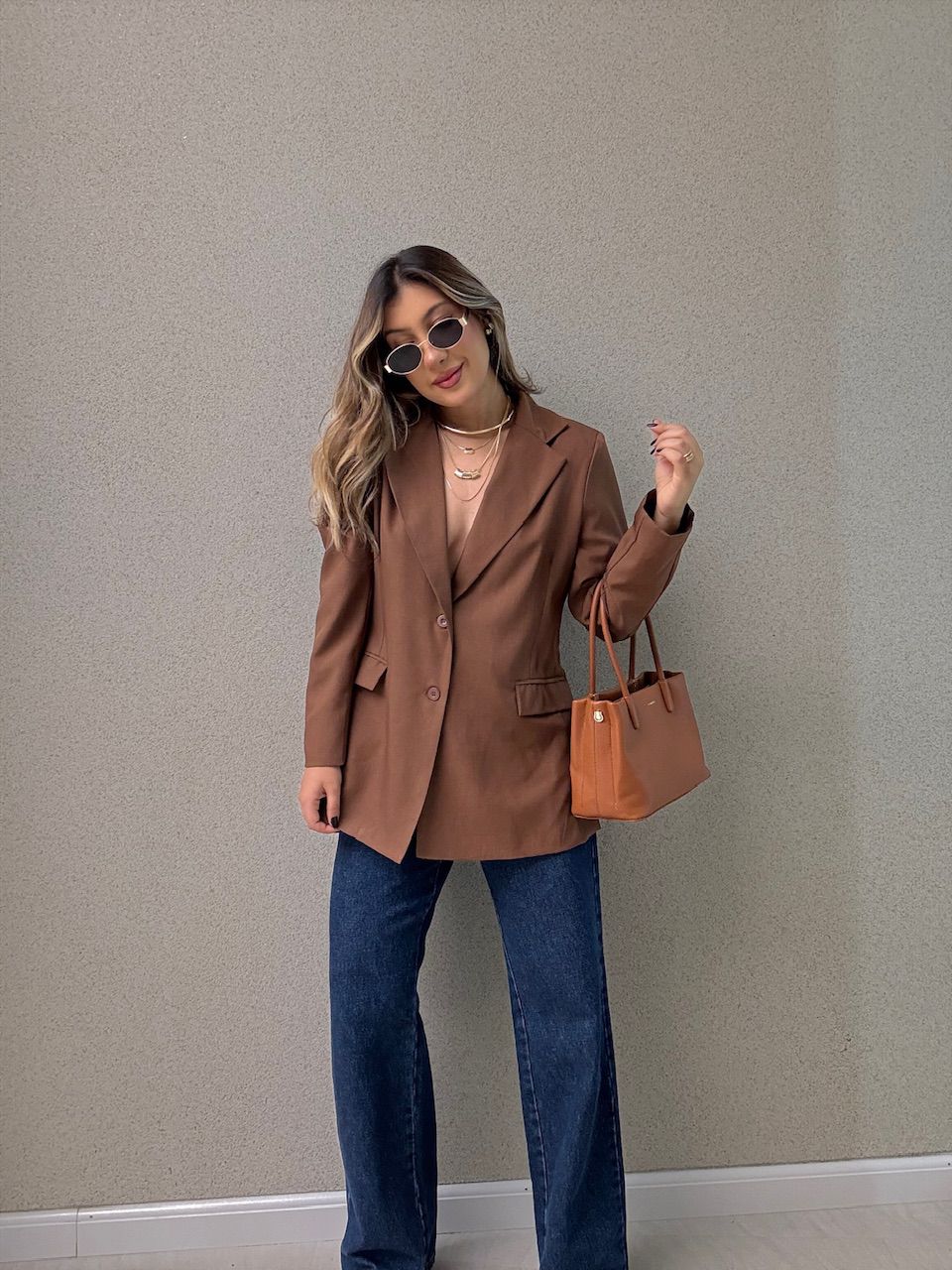 BLAZER CARLA ALFAIATARIA MARROM