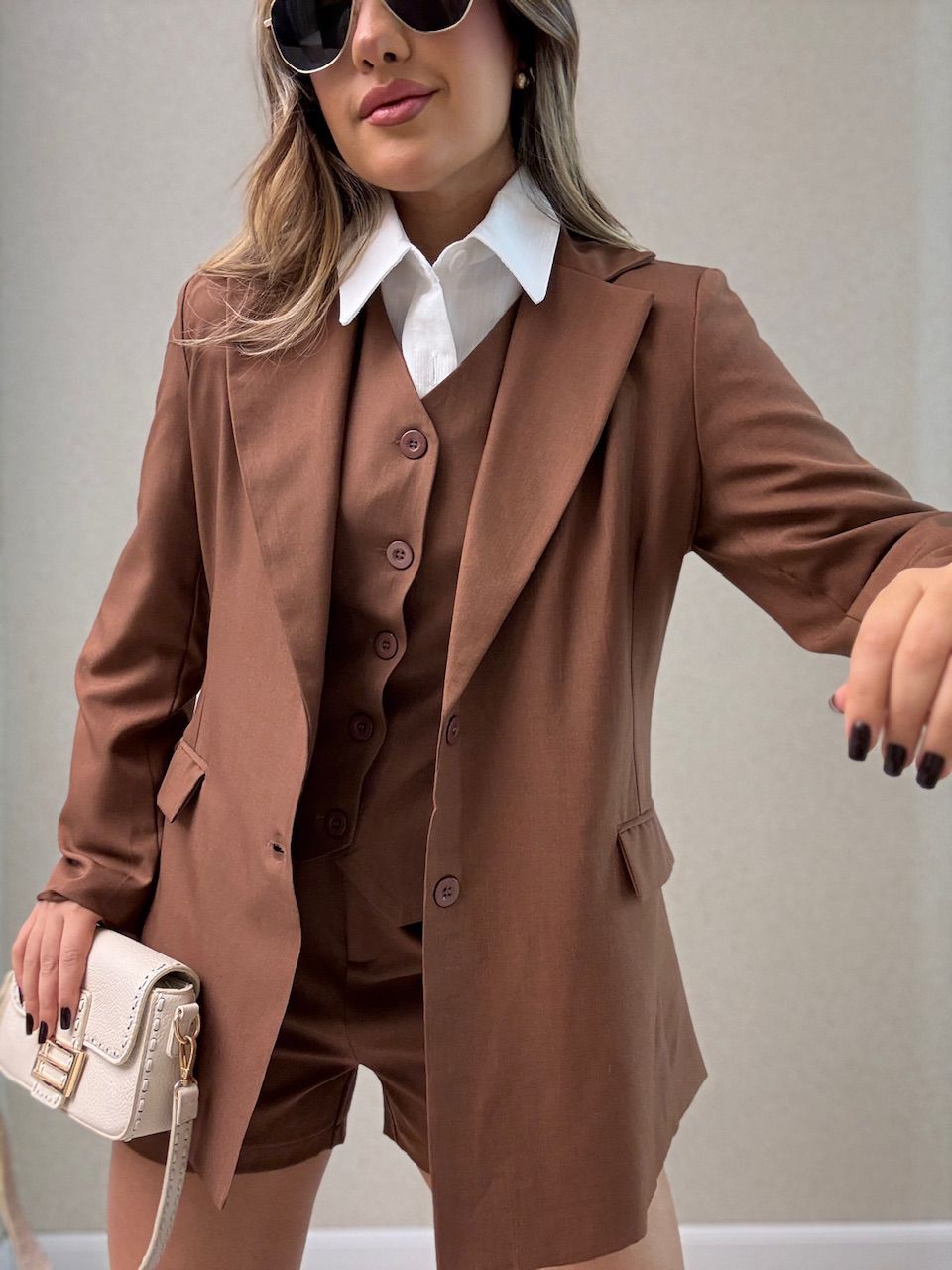 BLAZER CARLA ALFAIATARIA MARROM