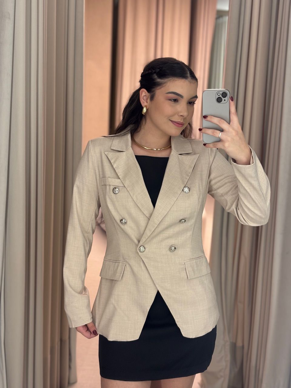 BLAZER LORENA BOTÕES AREIA