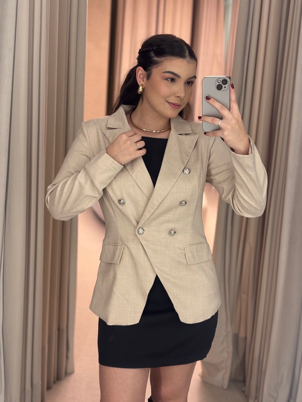 BLAZER LORENA BOTÕES AREIA