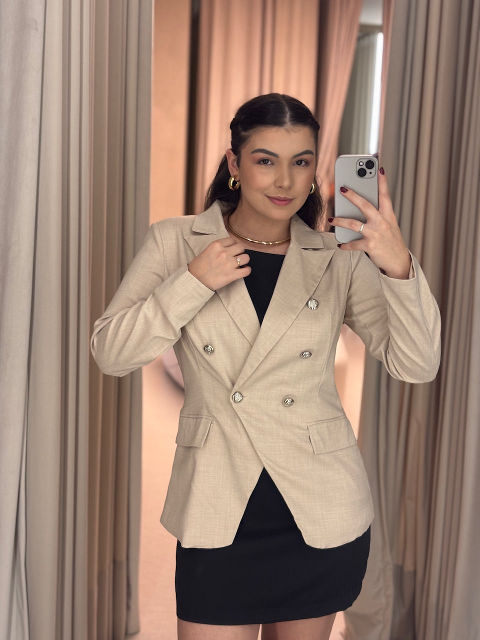 BLAZER LORENA BOTÕES AREIA