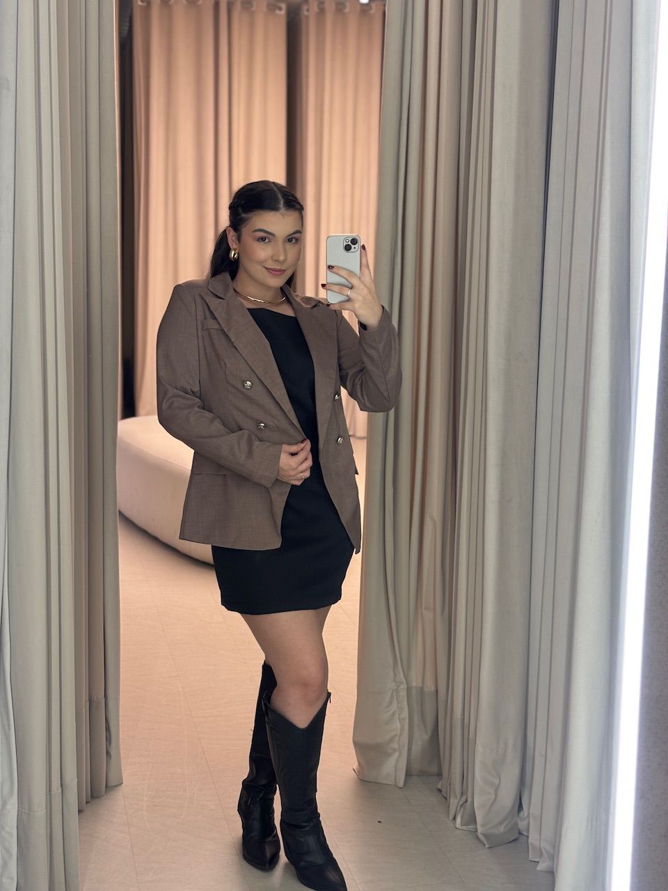 BLAZER LORENA BOTÕES MARROM