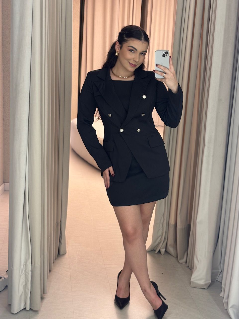 BLAZER LORENA BOTÕES PRETO