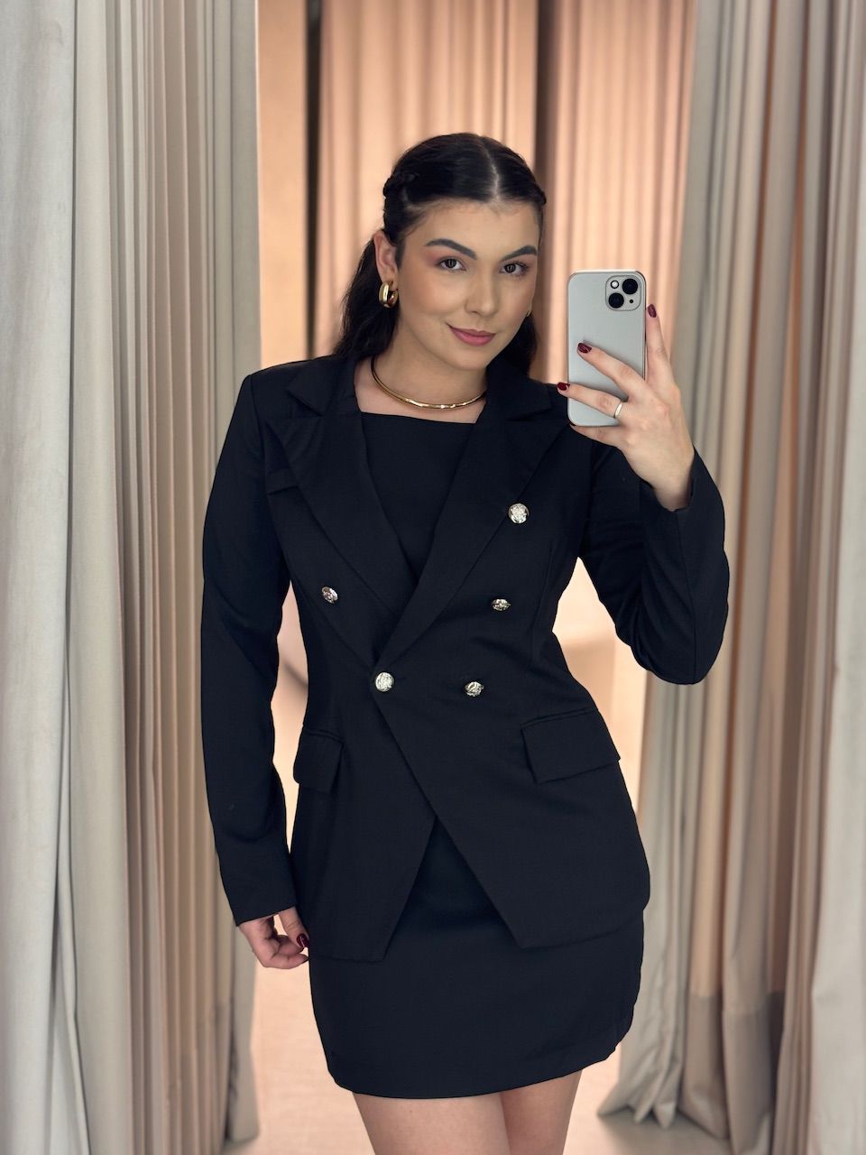 BLAZER LORENA BOTÕES PRETO