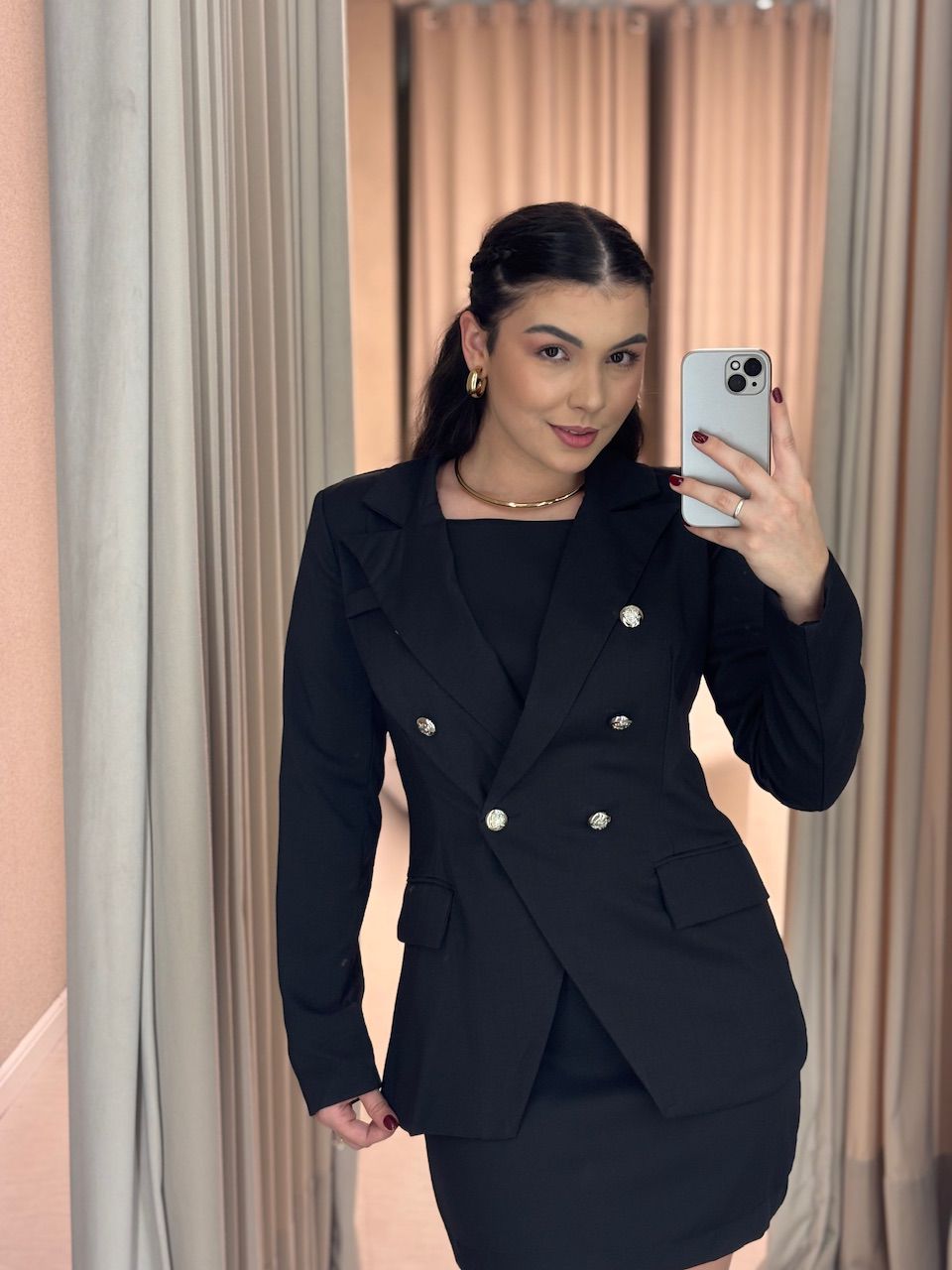 BLAZER LORENA BOTÕES PRETO