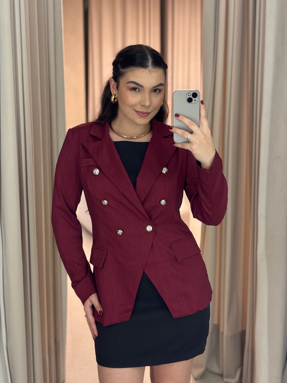 BLAZER LORENA BOTÕES VINHO