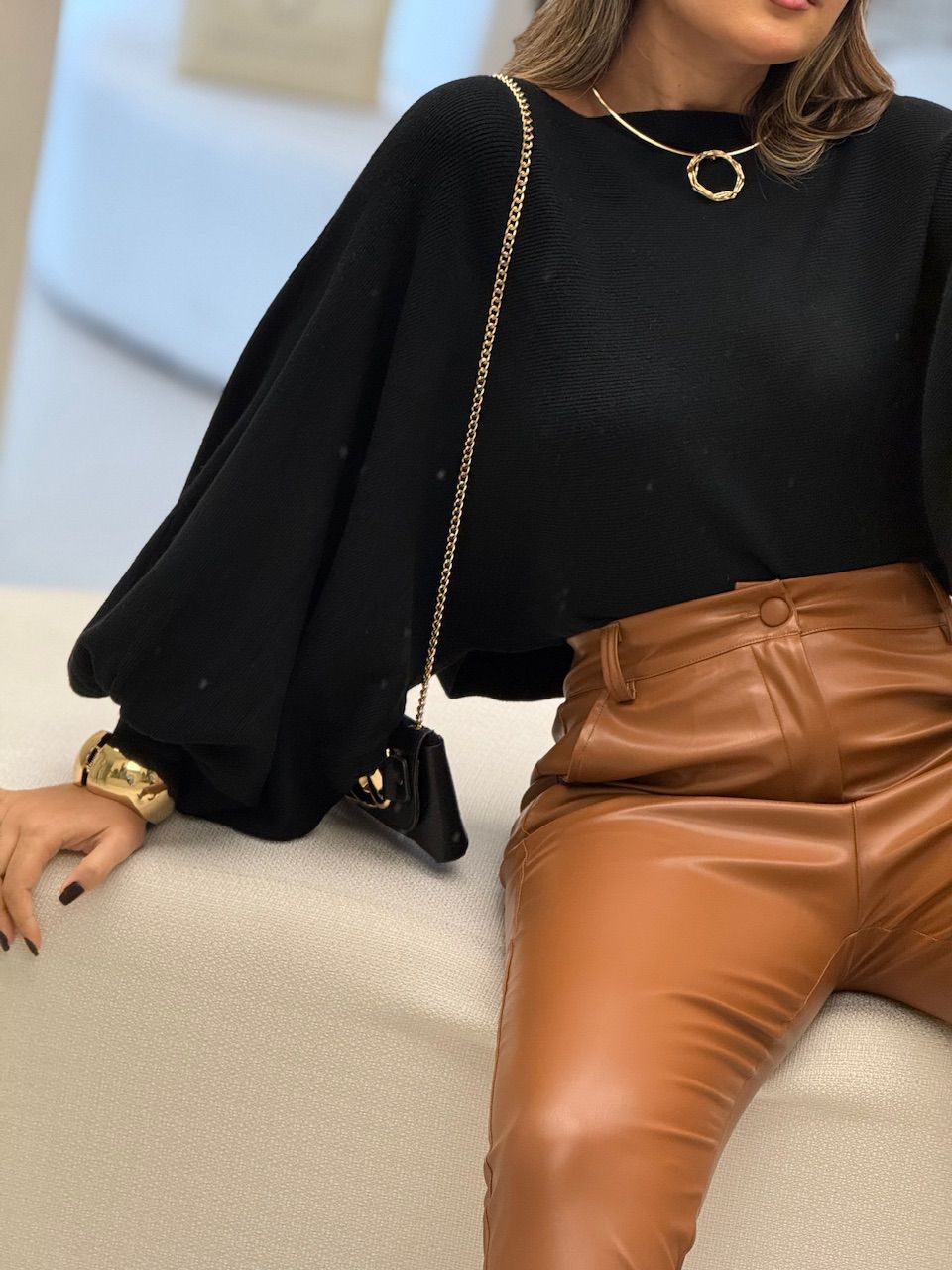 BLUSA AMANDA TRICOT Preta