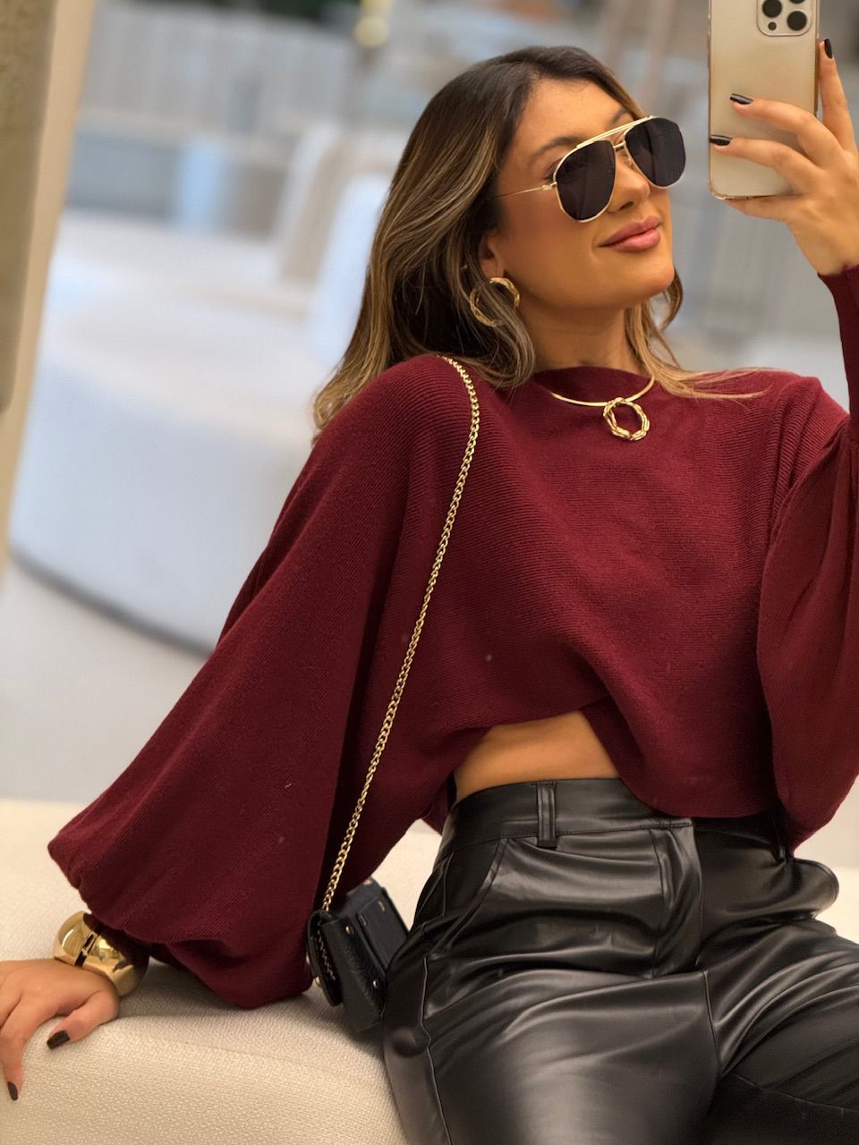 BLUSA AMANDA TRICOT VINHO