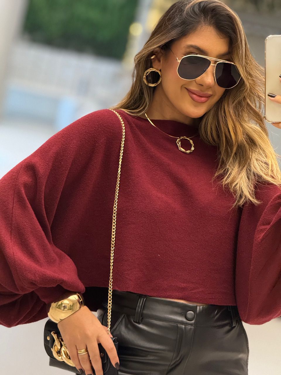 BLUSA AMANDA TRICOT VINHO