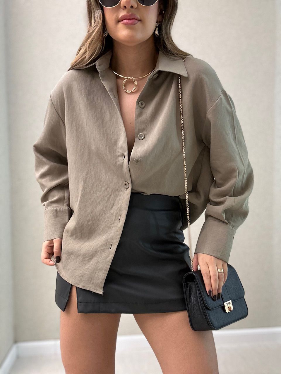 CAMISA EMMA BÁSICA OLIVA