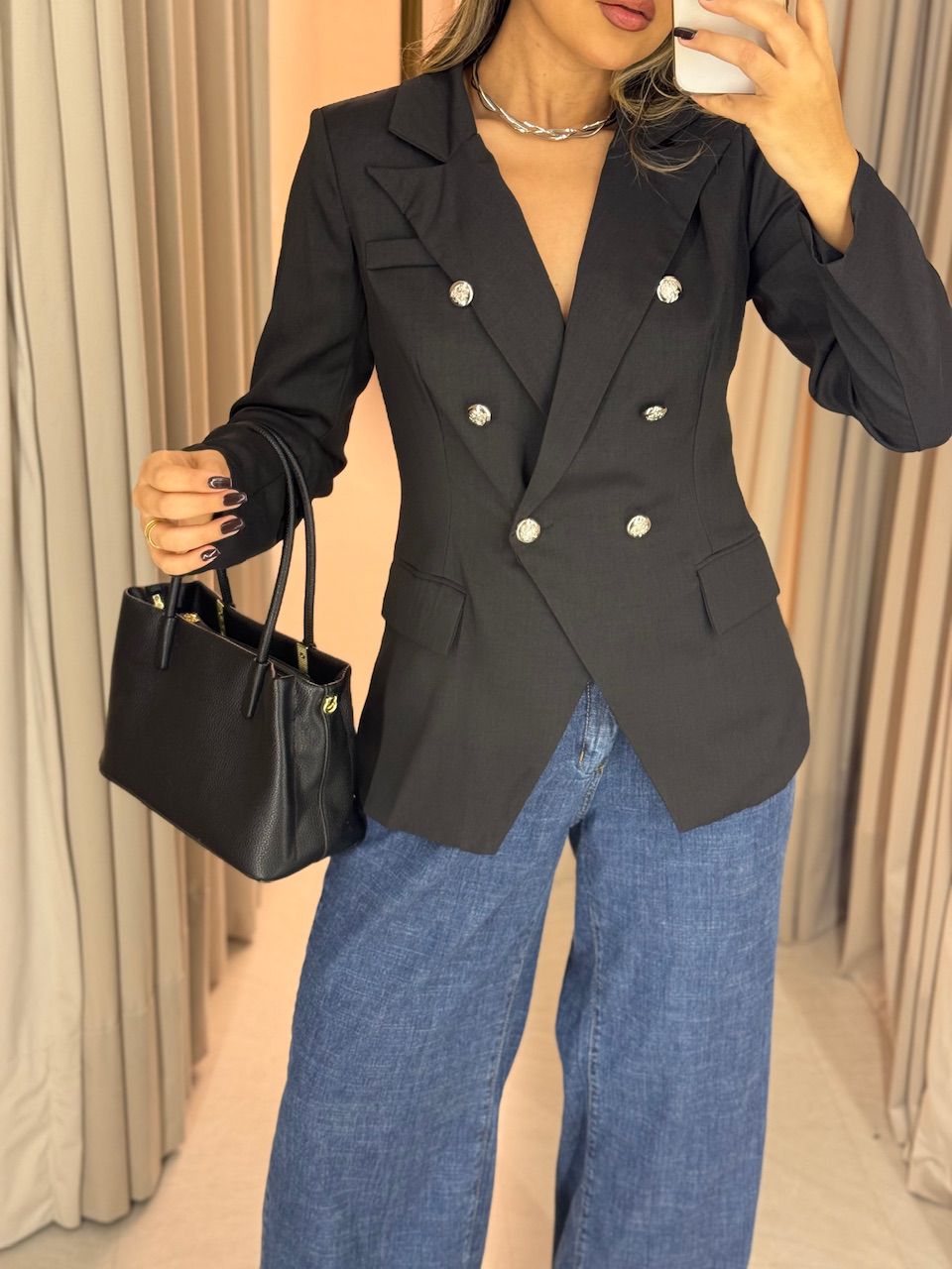 BLAZER LORENA BOTÕES PRETO