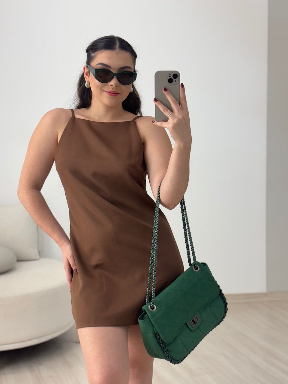 VESTIDO GIANE CURTO Marrom