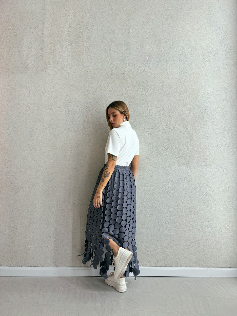 SAIA MELISSA 02 MIDI CINZA