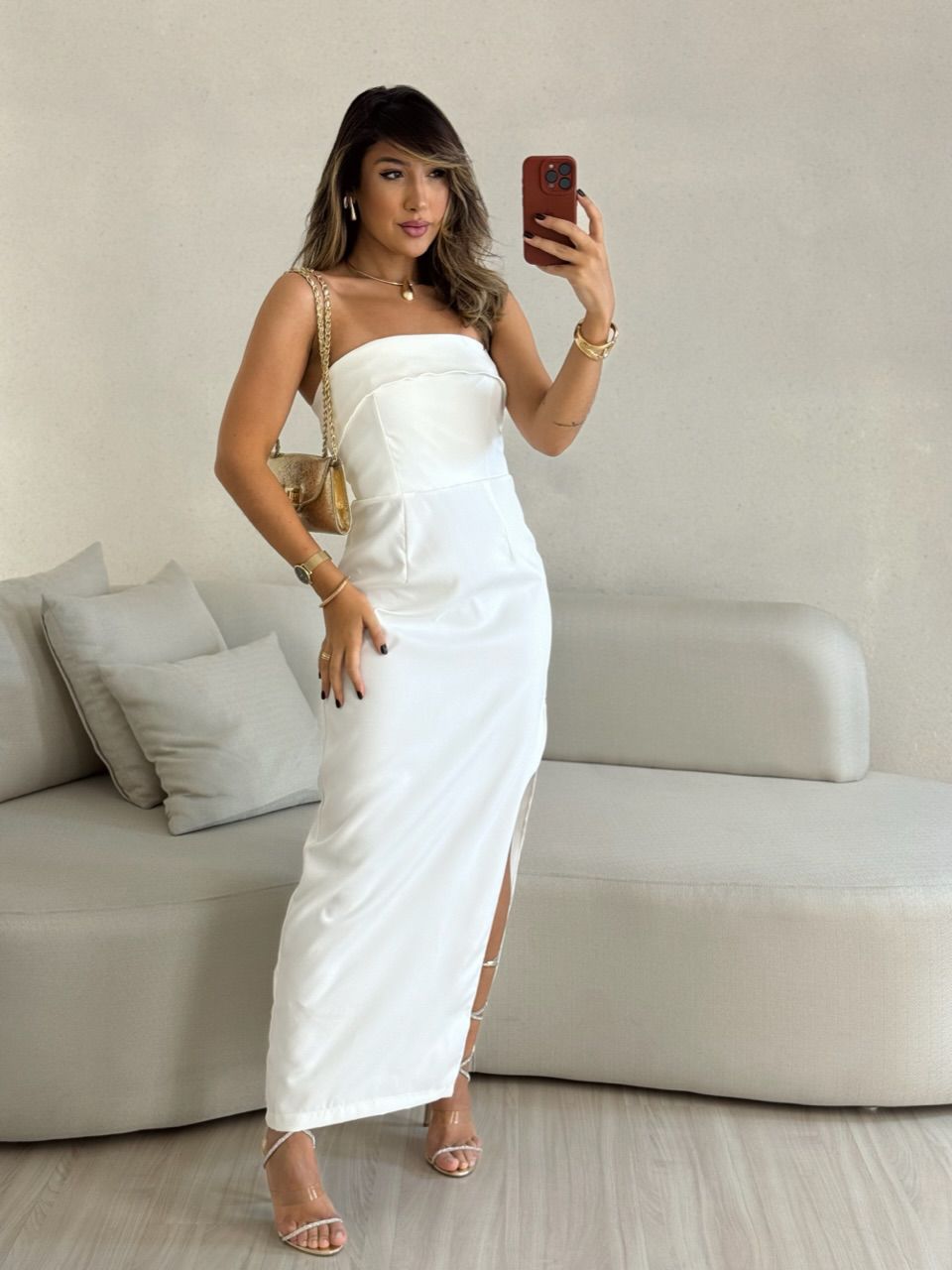 VESTIDO RÚBIA FENDA OFF - 0053030048 - CAROLLA FERRARO