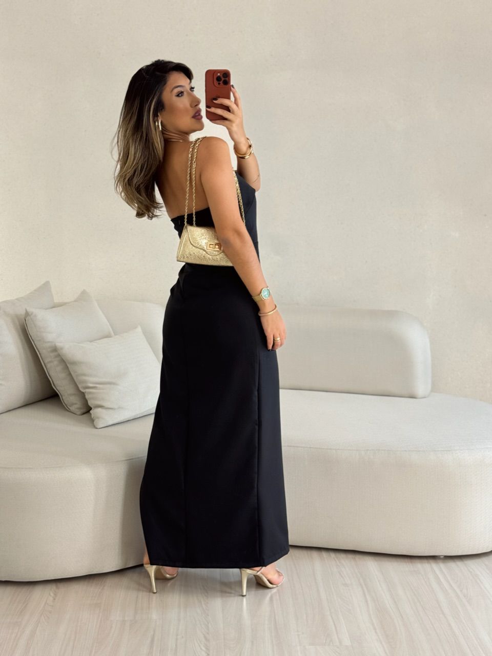 VESTIDO RÚBIA FENDA PRETO