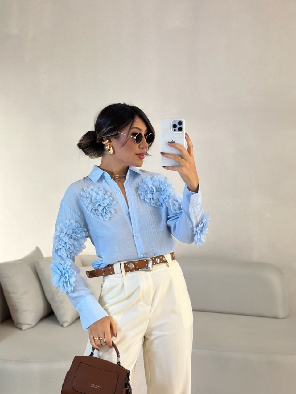 CAMISA MIA FLOR BABY BLUE