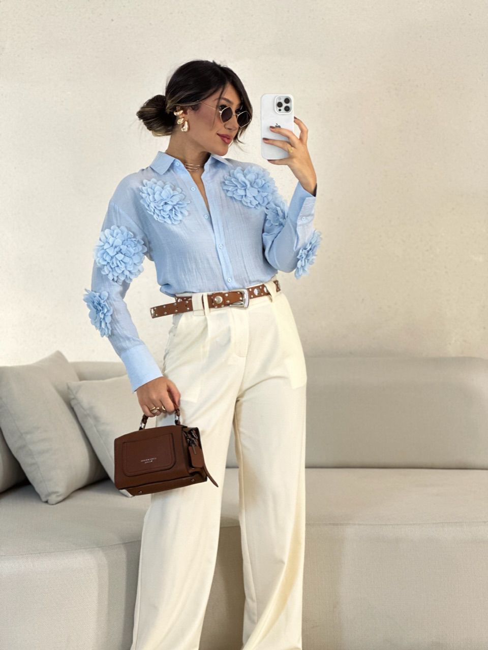 CAMISA MIA FLOR BABY BLUE
