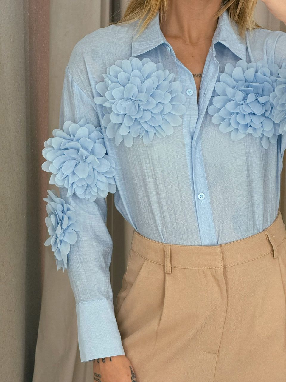CAMISA MIA FLOR BABY BLUE