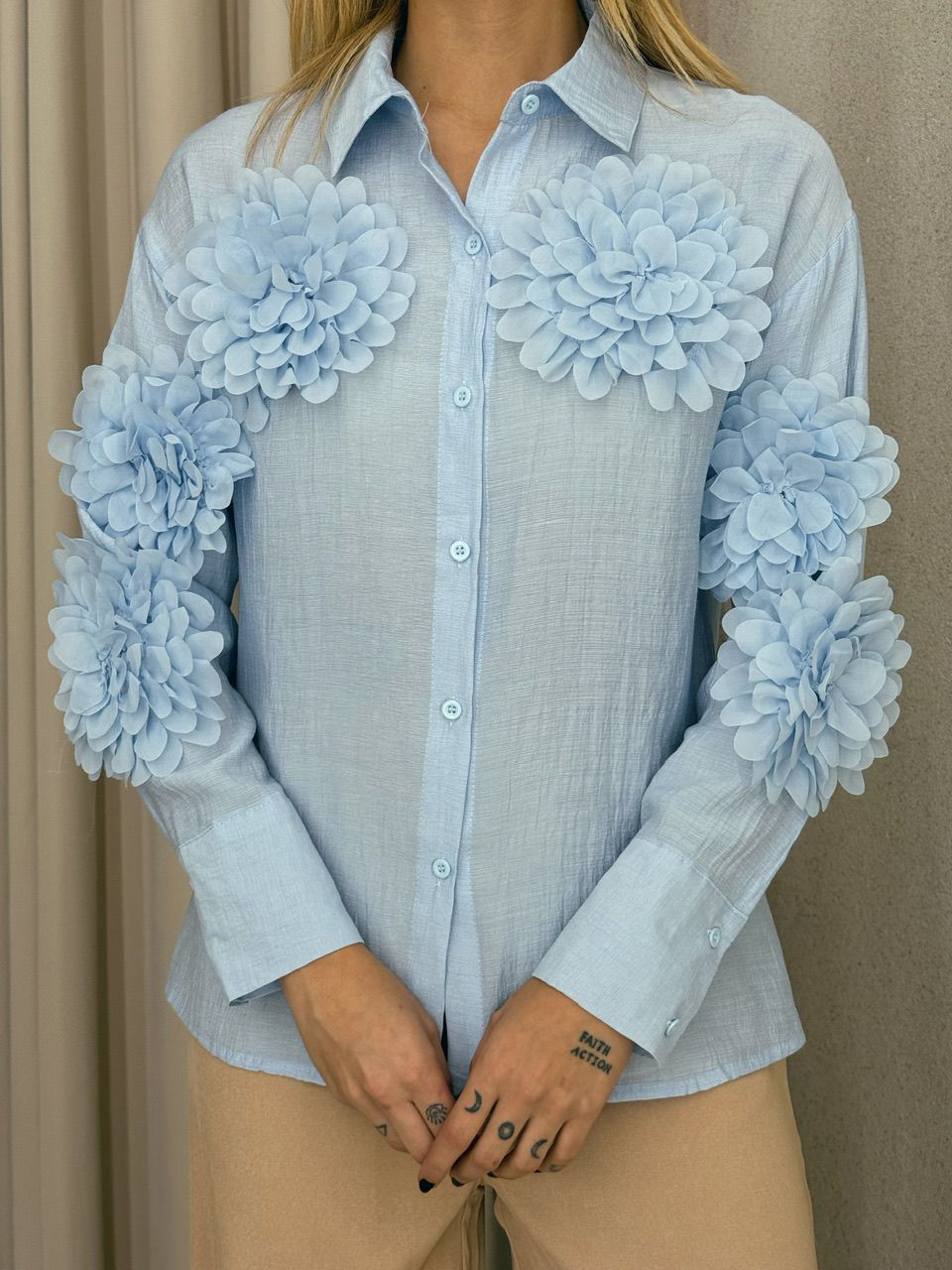 CAMISA MIA FLOR BABY BLUE
