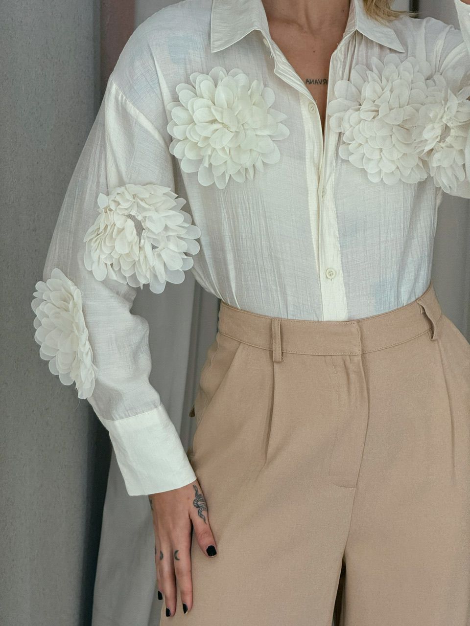 CAMISA MIA FLOR MARFIM