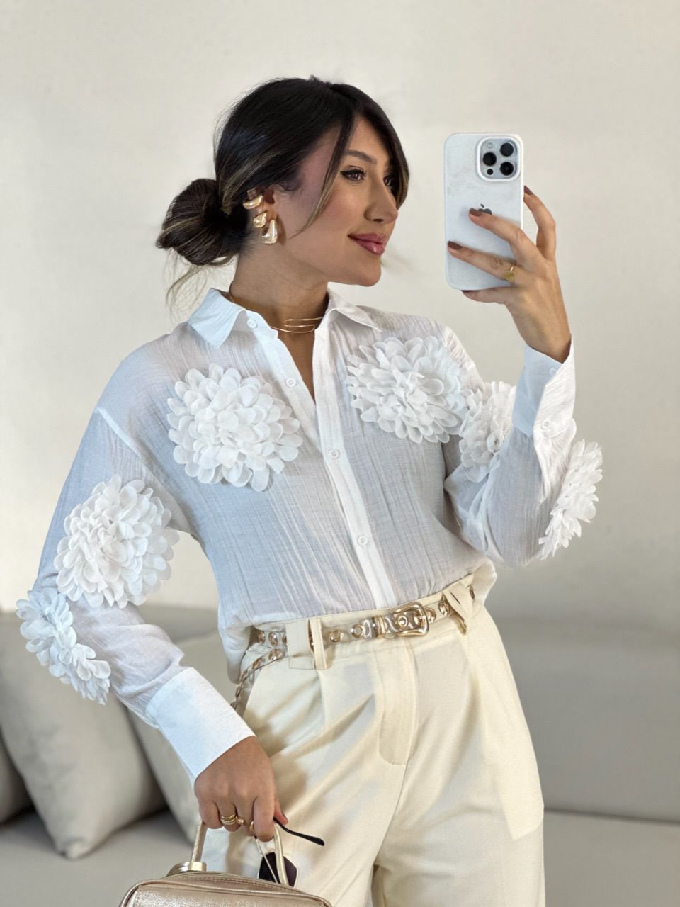 CAMISA MIA FLOR OFF - 0055290048 - CAROLLA FERRARO