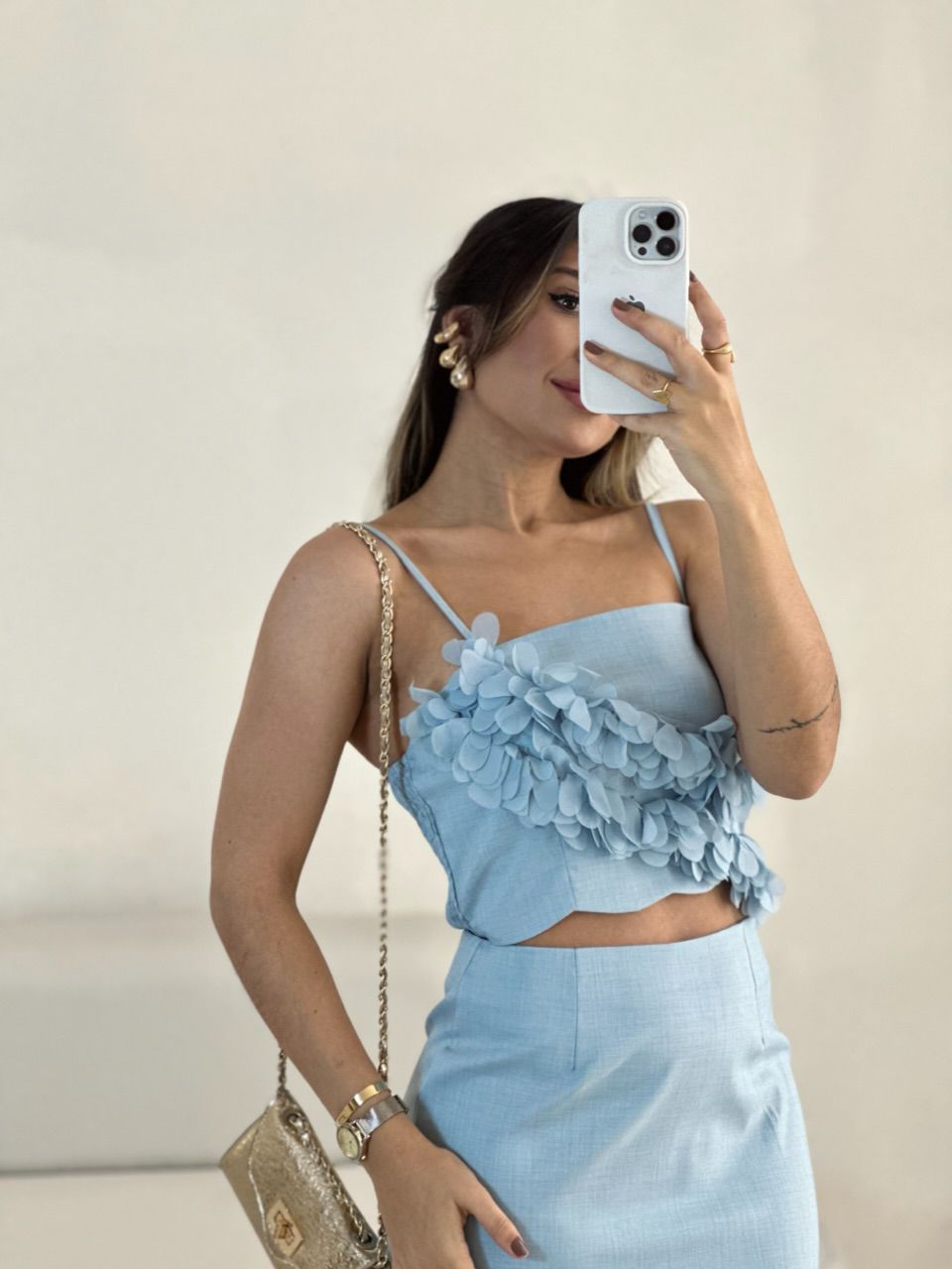 CONJUNTO ELSA SAIA TOP BABY BLUE