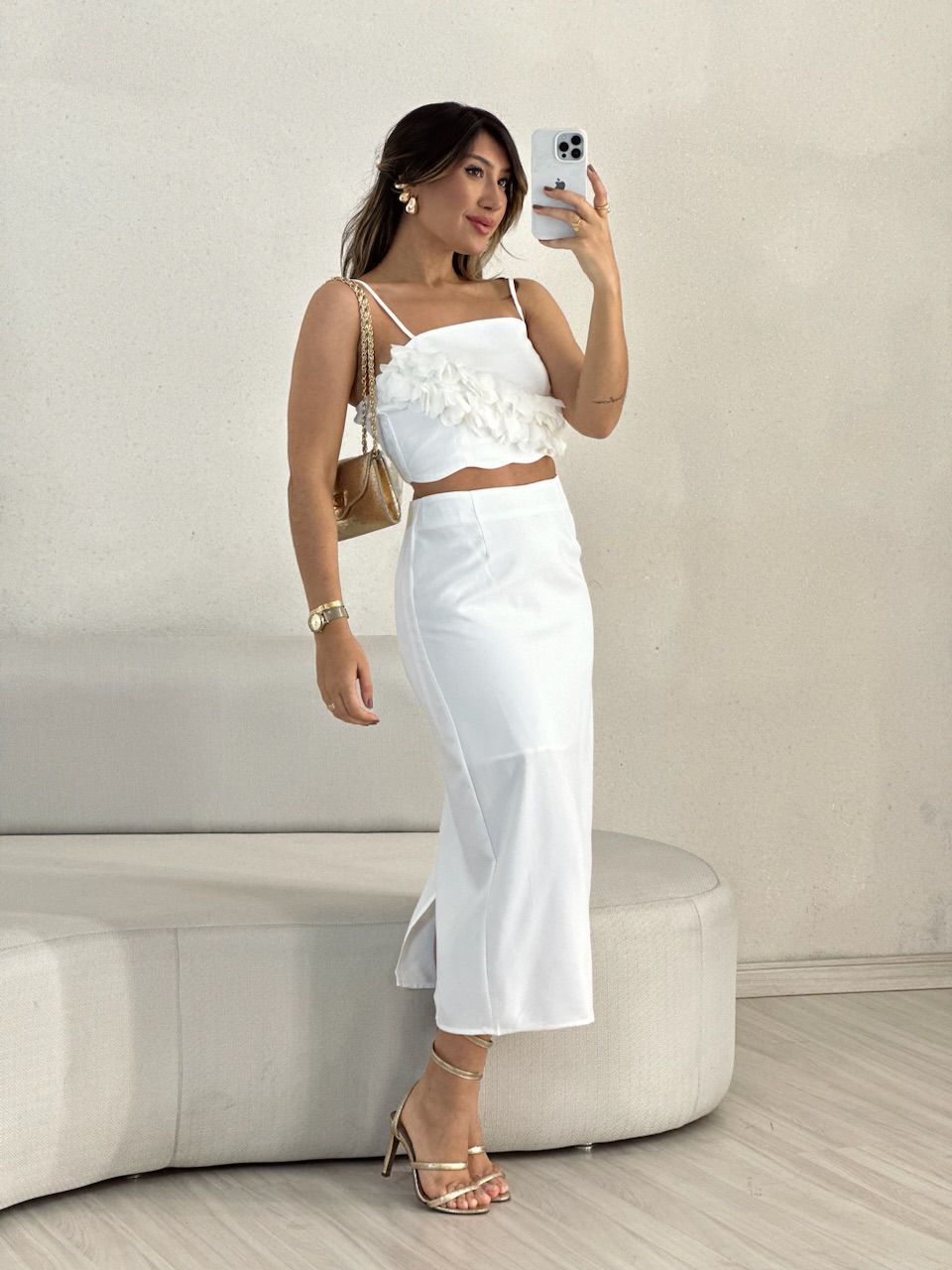 CONJUNTO ELSA SAIA TOP OFF - 0055310048 - CAROLLA FERRARO