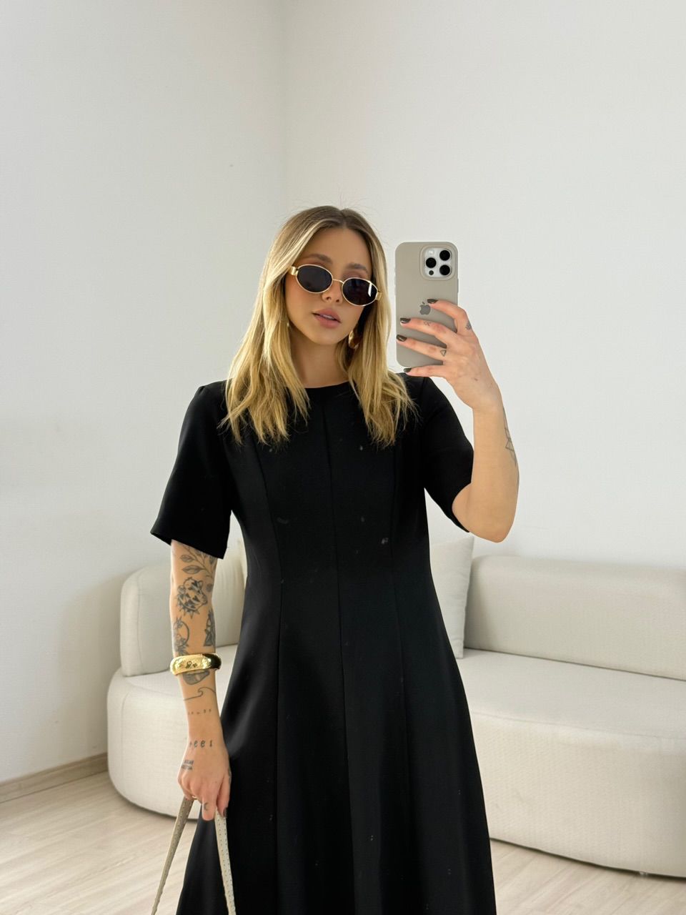 VESTIDO SUELEN MIDI PRETO