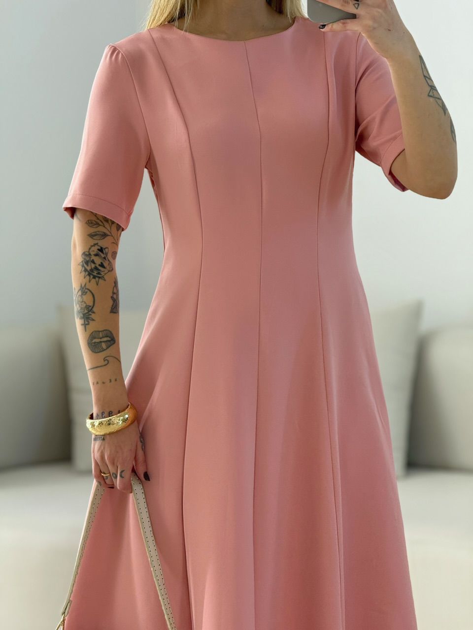 VESTIDO SUELEN MIDI ROSA