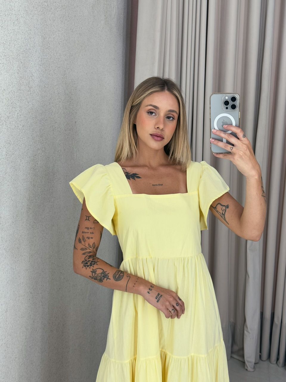 VESTIDO VILMA babados YELLOU BUTTER