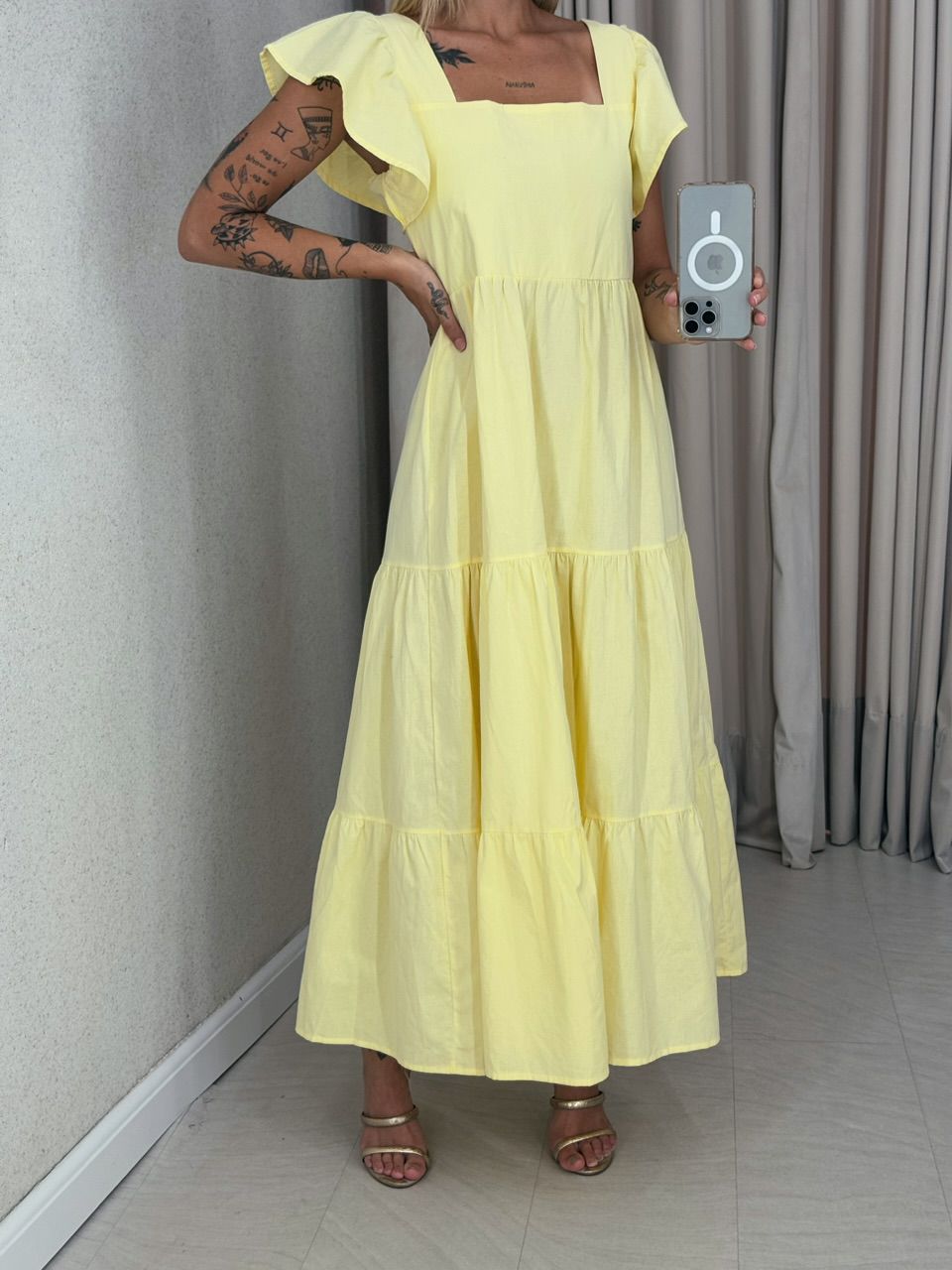 VESTIDO VILMA babados YELLOU BUTTER