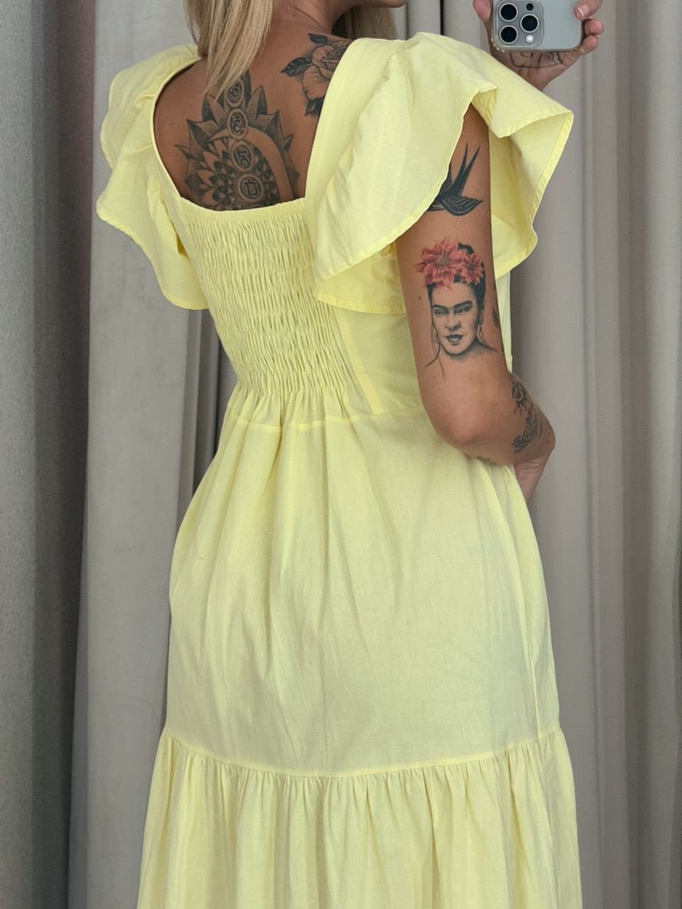 VESTIDO VILMA babados YELLOU BUTTER