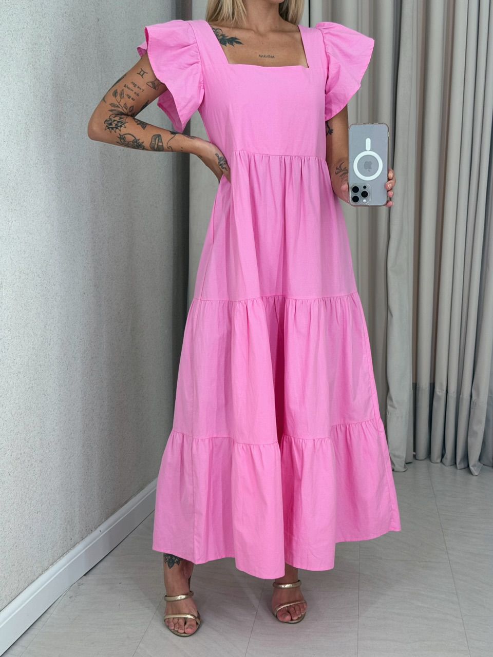 VESTIDO VILMA babados BABY PINK