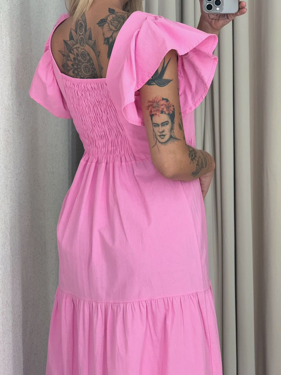 VESTIDO VILMA babados BABY PINK