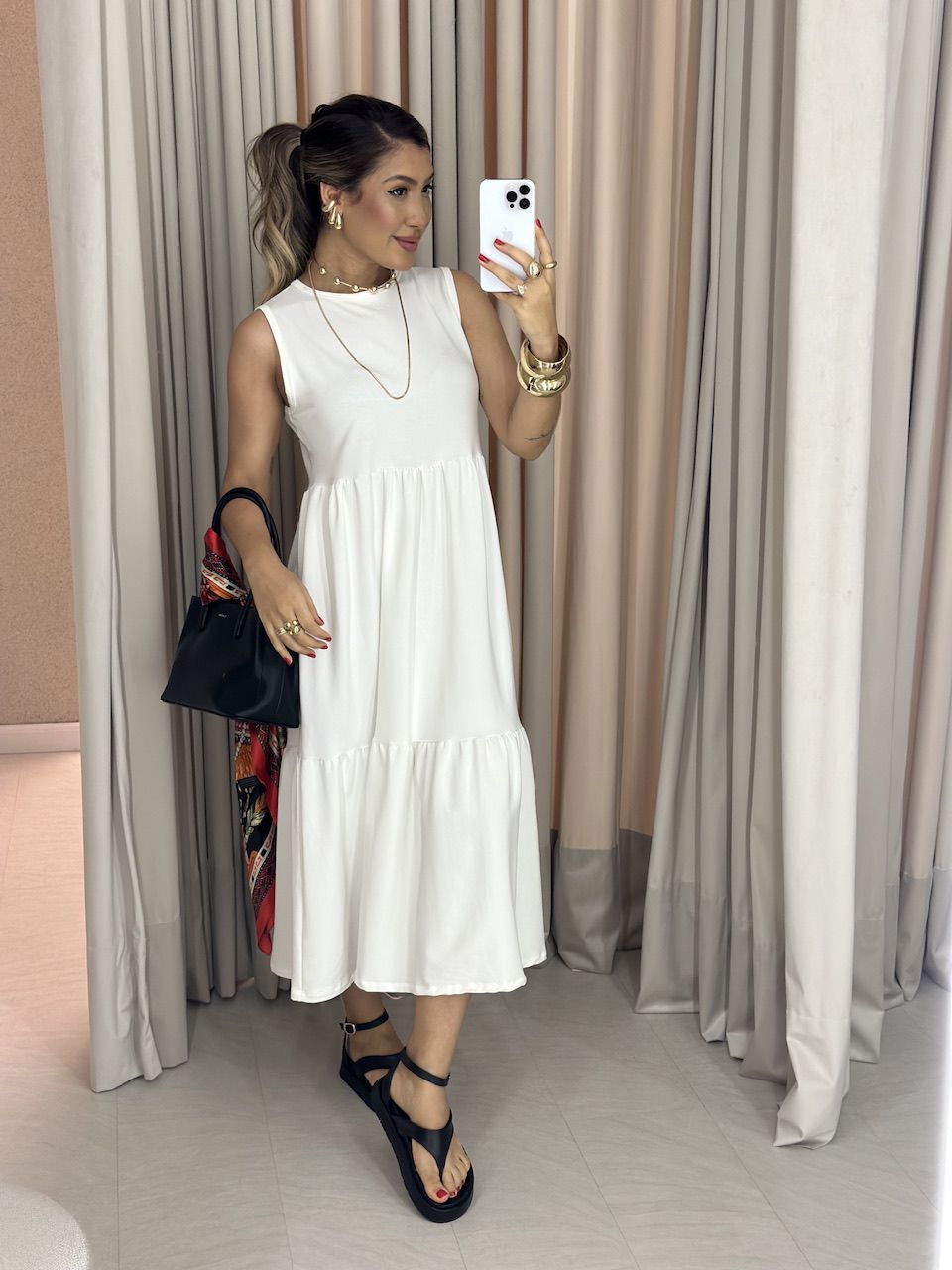 VESTIDO GILDA CAVADO off - 0059440048 - CAROLLA FERRARO