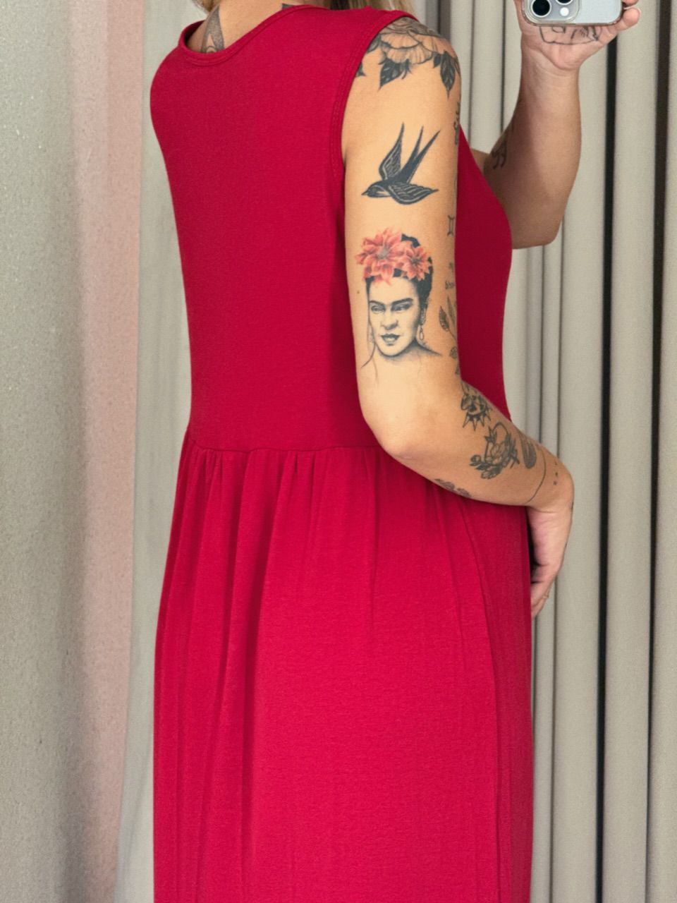 VESTIDO GILDA CAVADO vermelho