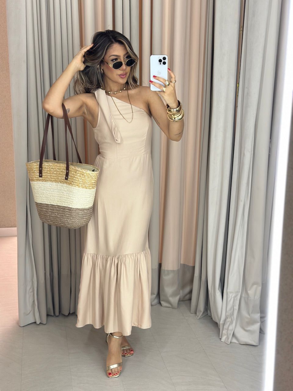 VESTIDO IVONE NULA MANGA NUDE