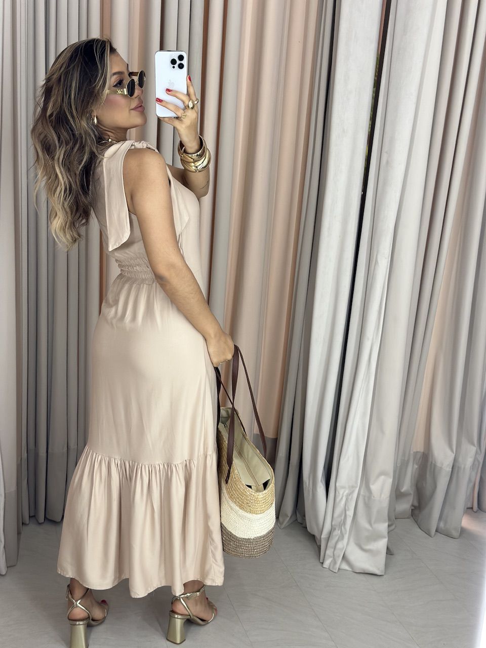 VESTIDO IVONE NULA MANGA NUDE