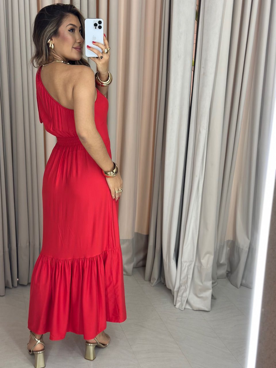 VESTIDO IVONE NULA MANGA VERMELHO