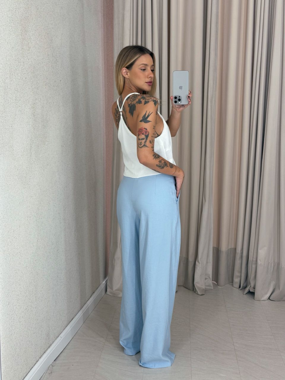 CALÇA IOLANDA PANTALONA AZUL