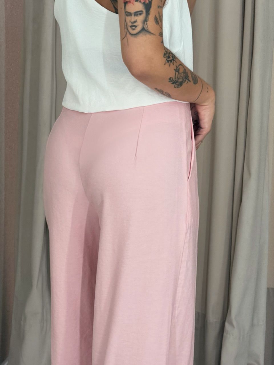 CALÇA IOLANDA PANTALONA ROSA