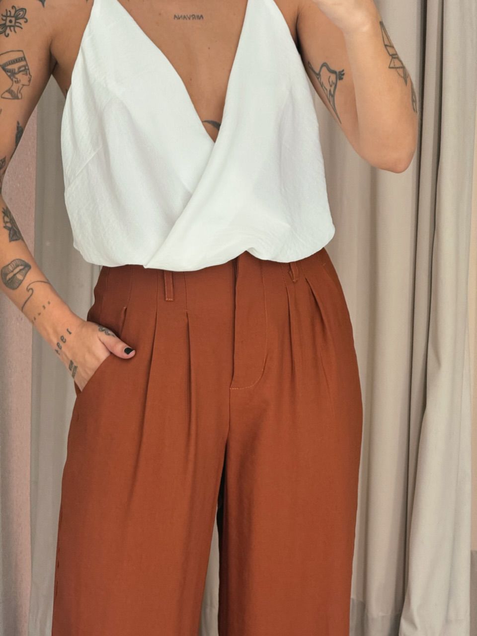CALÇA IOLANDA PANTALONA TERRA COTA 