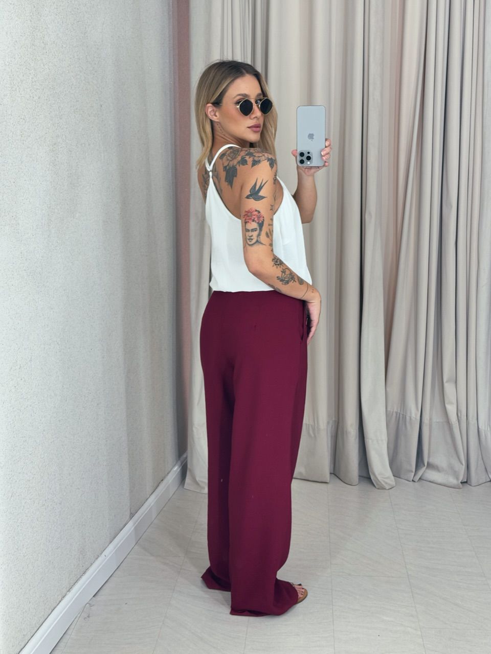 CALÇA IOLANDA PANTALONA VINHO