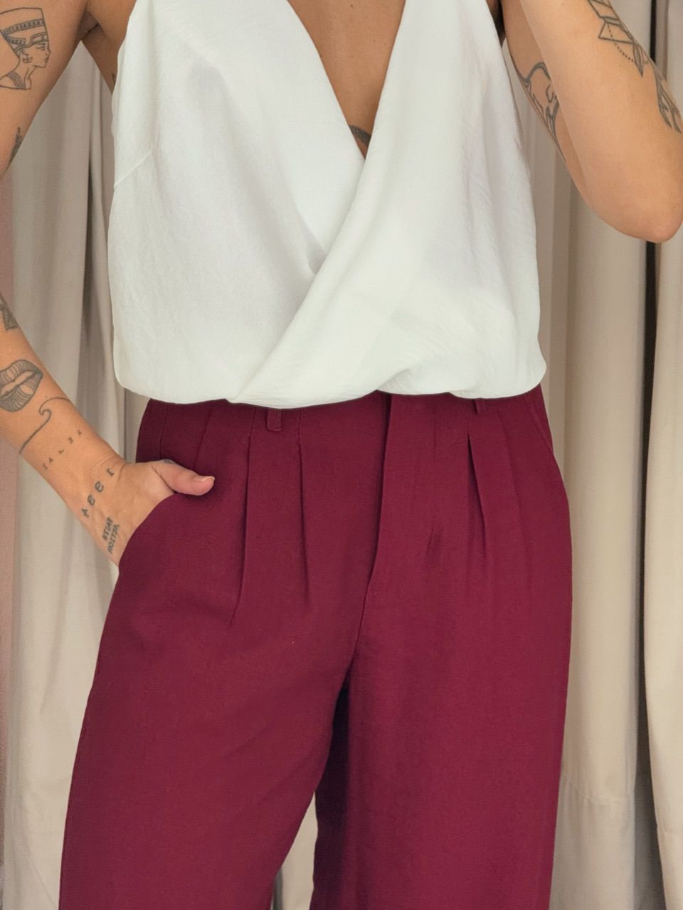 CALÇA IOLANDA PANTALONA VINHO