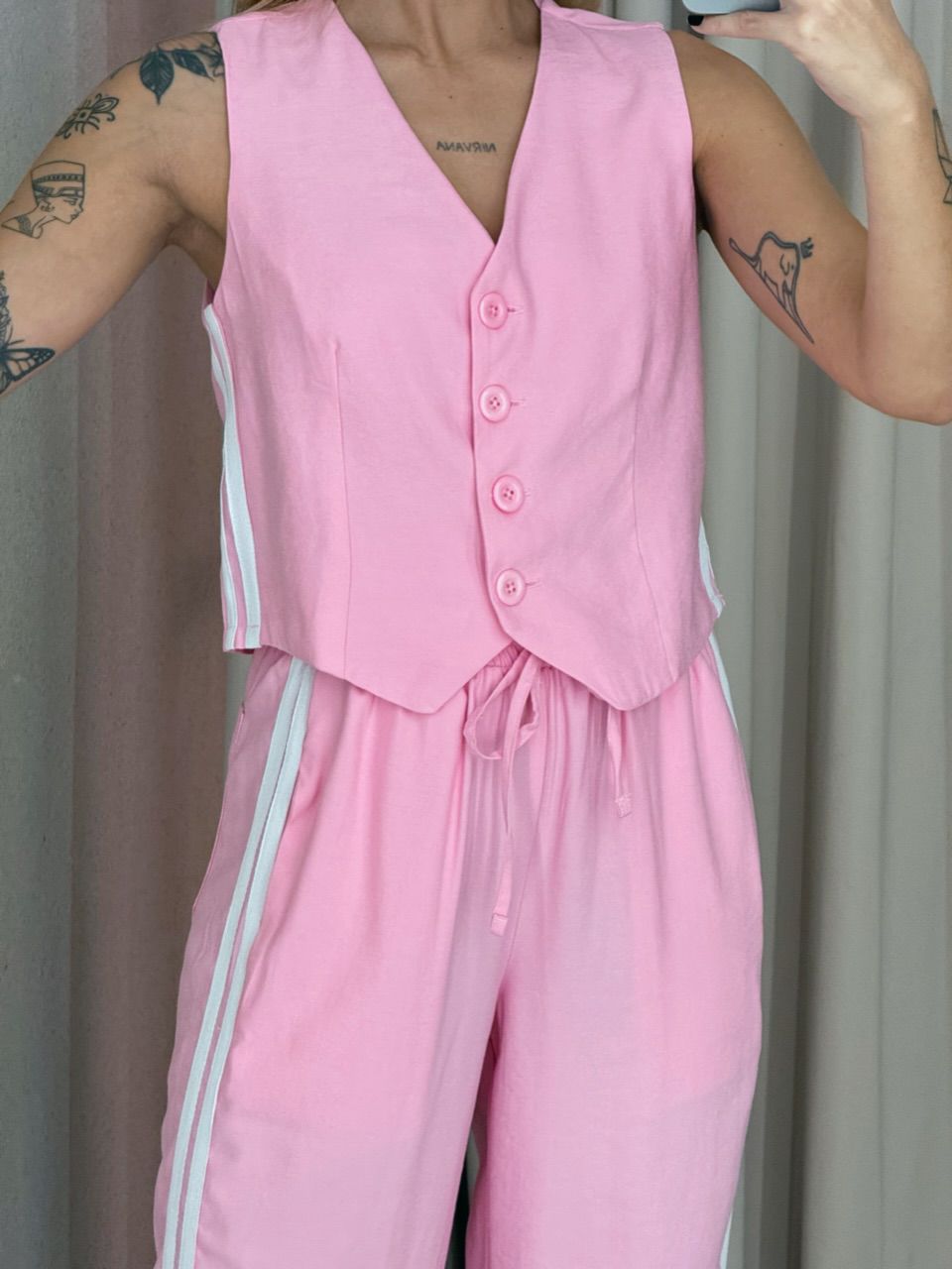 CONJUNTO ESTEFÂNIA LISTRAS Rosa