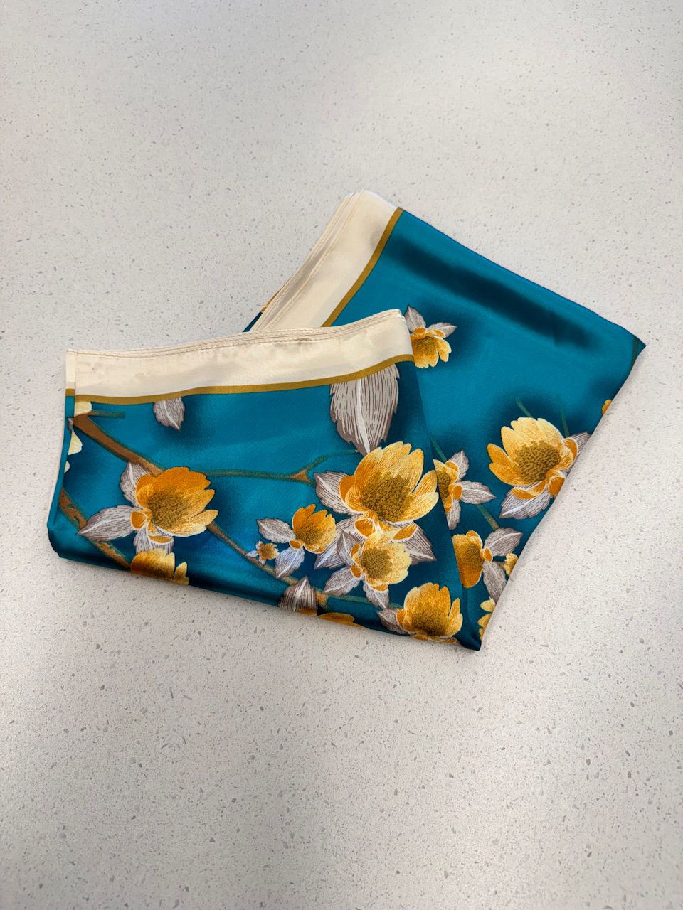 LENÇO FLOR TURQUESA