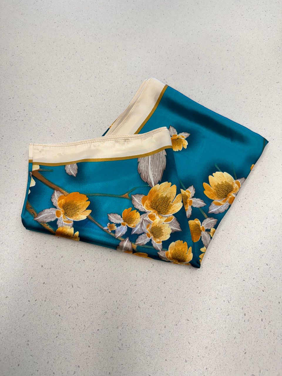 LENÇO FLOR TURQUESA
