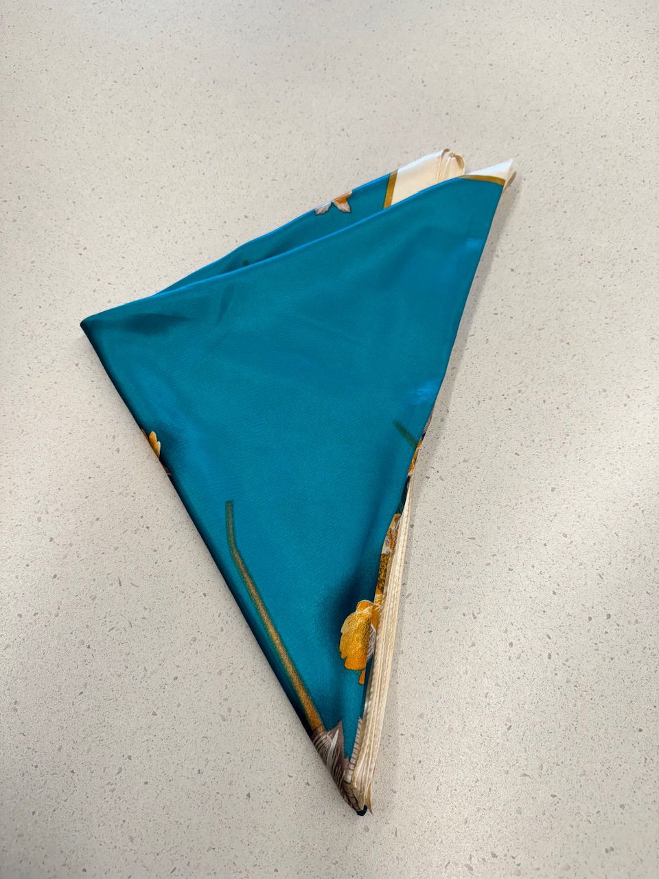 LENÇO FLOR TURQUESA